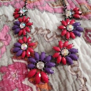 🍇 Amrita Singh Pink&Purple Rhinestone Necklace
